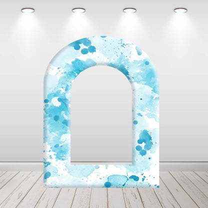 Watercolor Blue Arch Open Wall Cover Castle Princess Girl Birthday Chiara Backdrops Photo Background Photocall